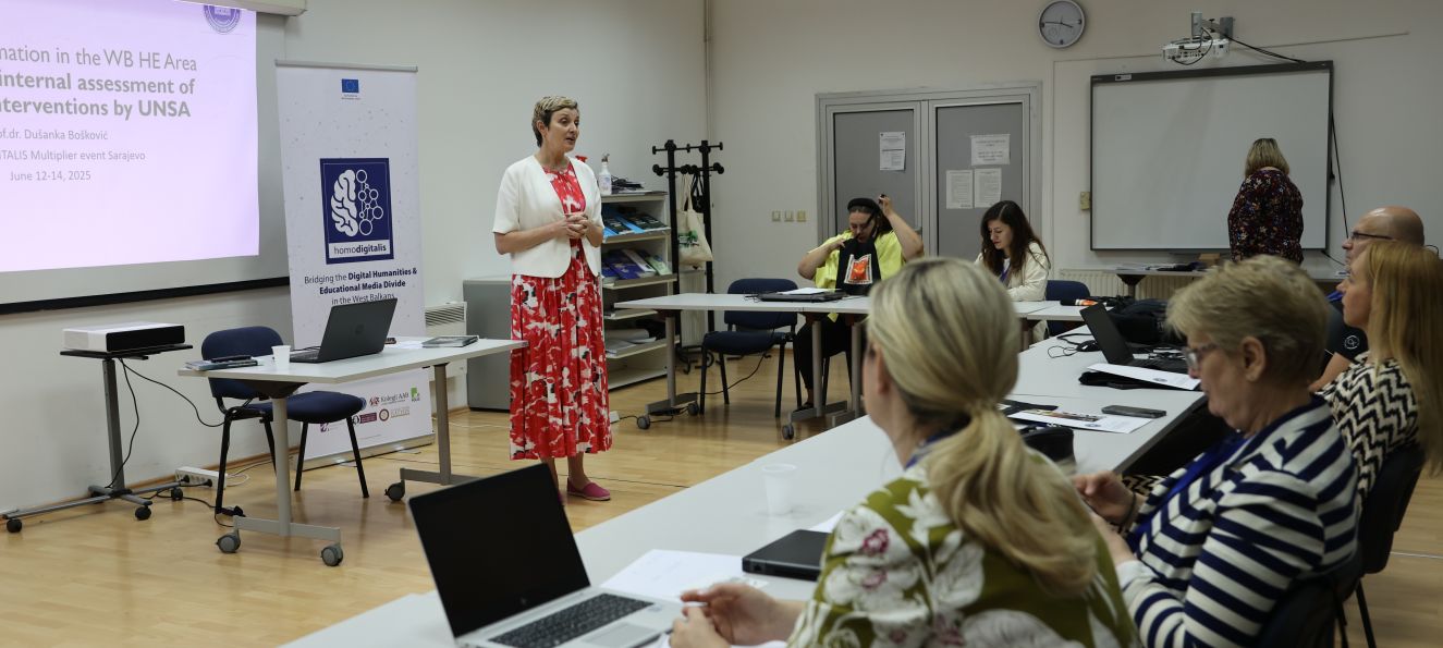 June 12–14, 2025 – Sarajevo, Bosnia and Herzegovina
The University of Sarajevo hosted the second Multiplier Event of the ERASMUS+ HomoDigitalis project, bringing together stakeholders from higher education, civil society, and the private sector to showcase and exchange best practices in digital transformation, educational media, and digital humanities.