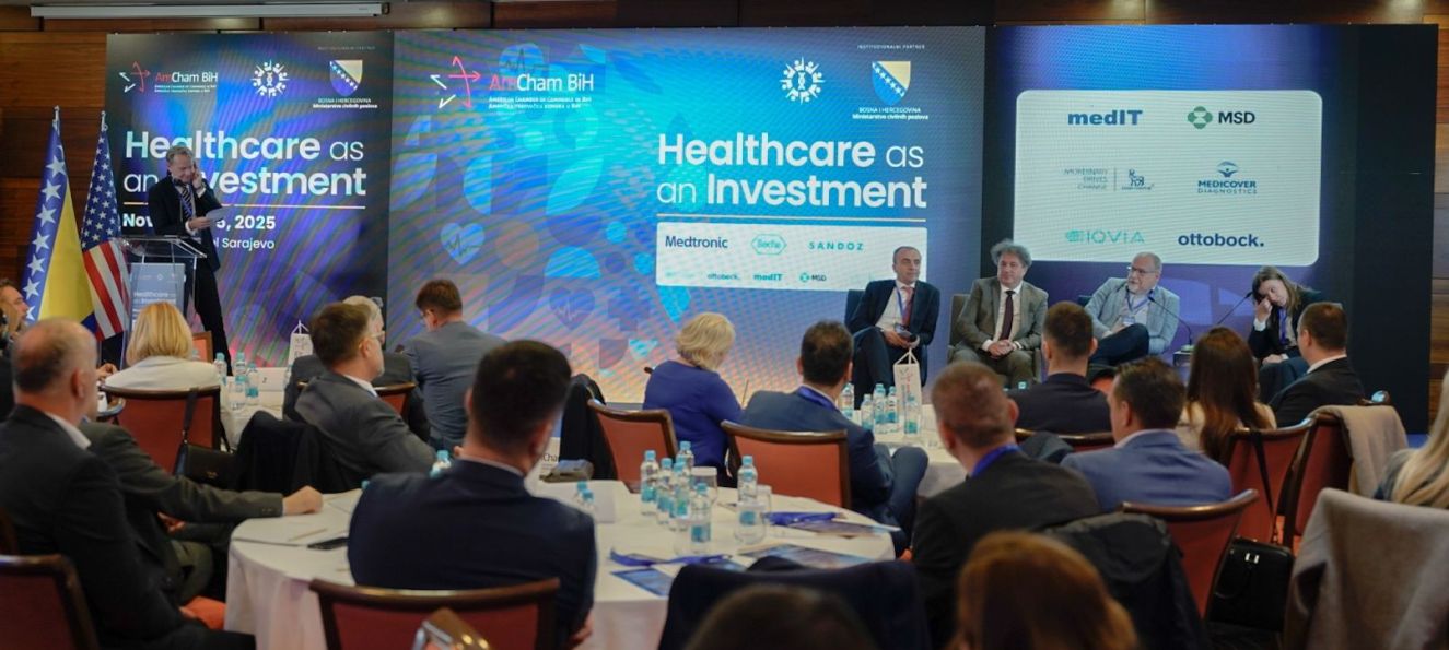 The University Sarajevo School of Science and Technology (SSST) proudly recognizes the participation of its distinguished faculty members at the AmCham Conference “Healthcare as an Investment 2025”, contributing to high-level discussions on sustainable healthcare financing, system reform, and innovation in Bosnia and Herzegovina.